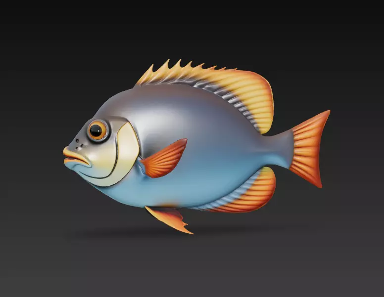 Fish Realistic 3D Model - Low Poly Realistic Game Ready Low-poly 3D model_5