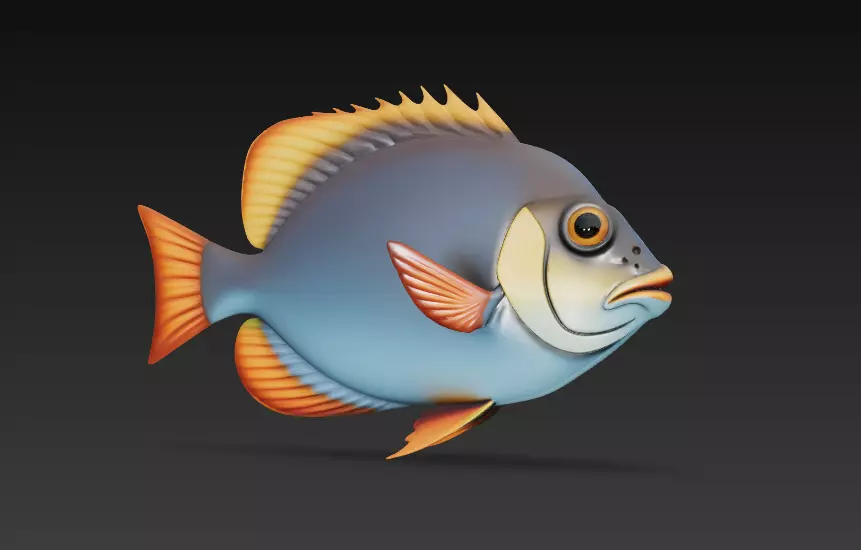 Fish Realistic 3D Model - Low Poly Realistic Game Ready Low-poly 3D model_4