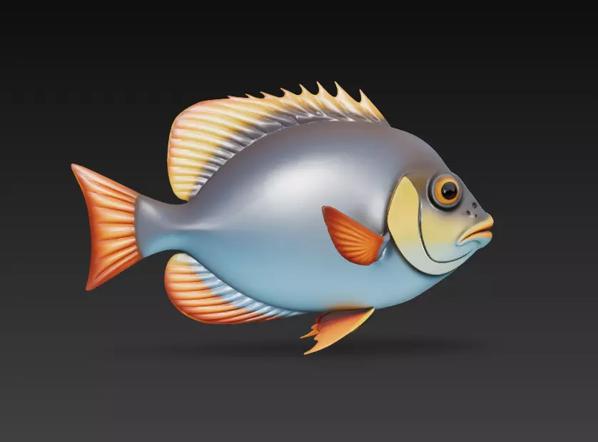 Fish Realistic 3D Model - Low Poly Realistic Game Ready Low-poly 3D model_2