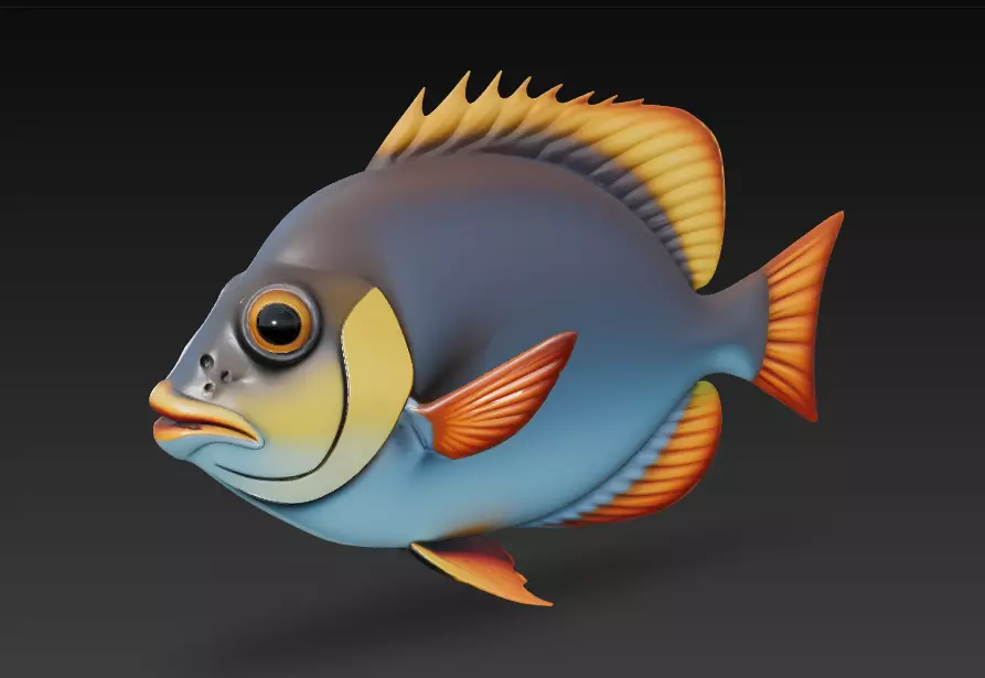 Fish Realistic 3D Model - Low Poly Realistic Game Ready Low-poly 3D model_1