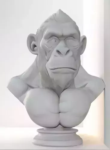 Ape Bust  3D Model STL Printable