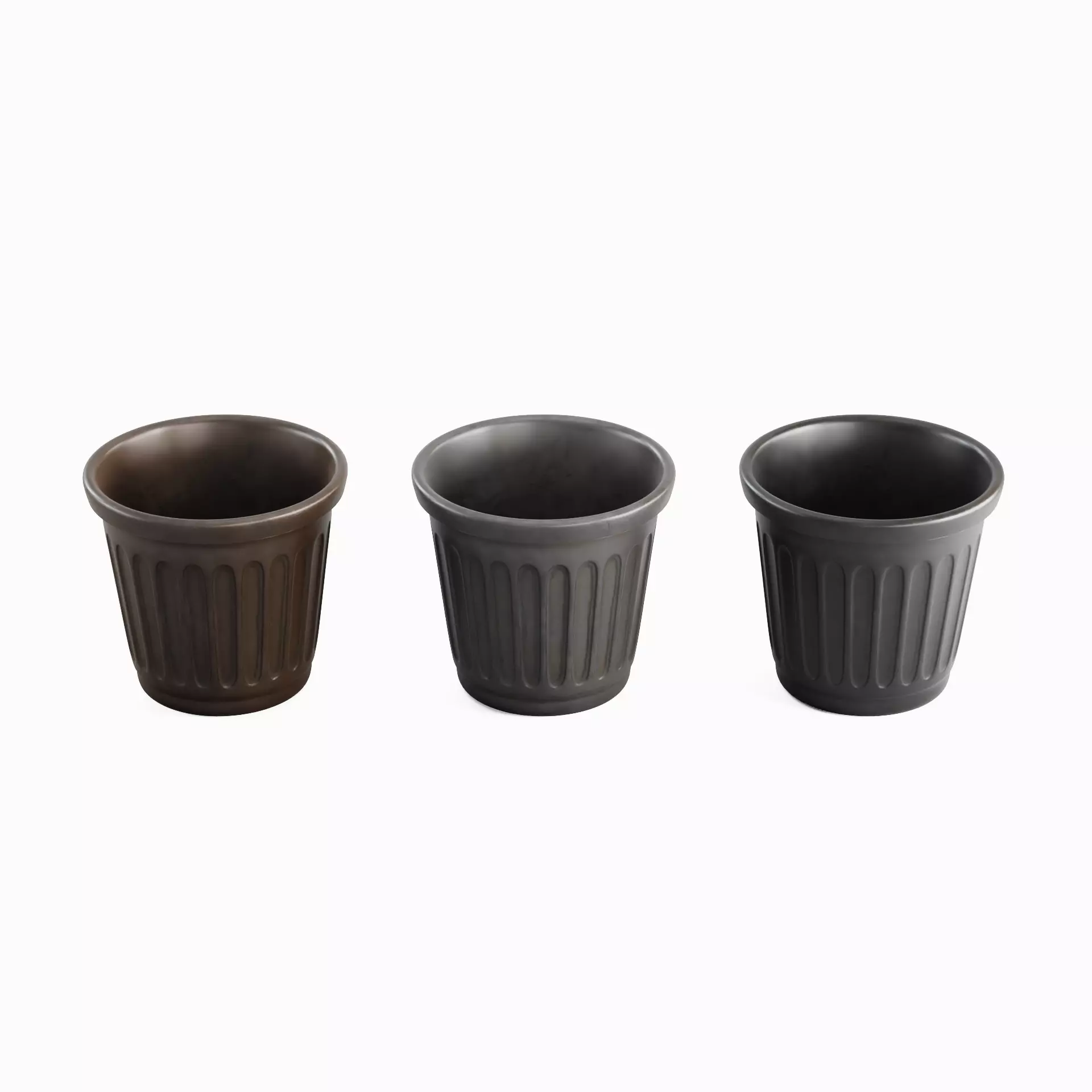 Plastic Flowerpot Set 3D model_0