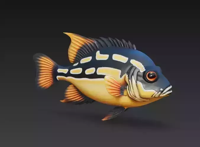 Fish Realistic 3D Model - Low Poly Realistic Game Ready
