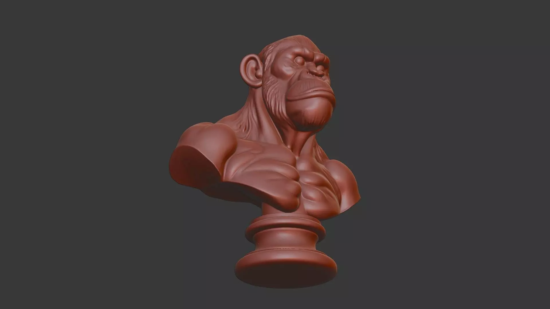 Ape Bust 3D Model STL Printable 3D print model_6