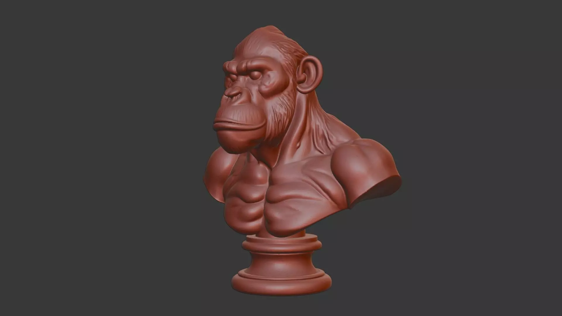 Ape Bust 3D Model STL Printable 3D print model_7