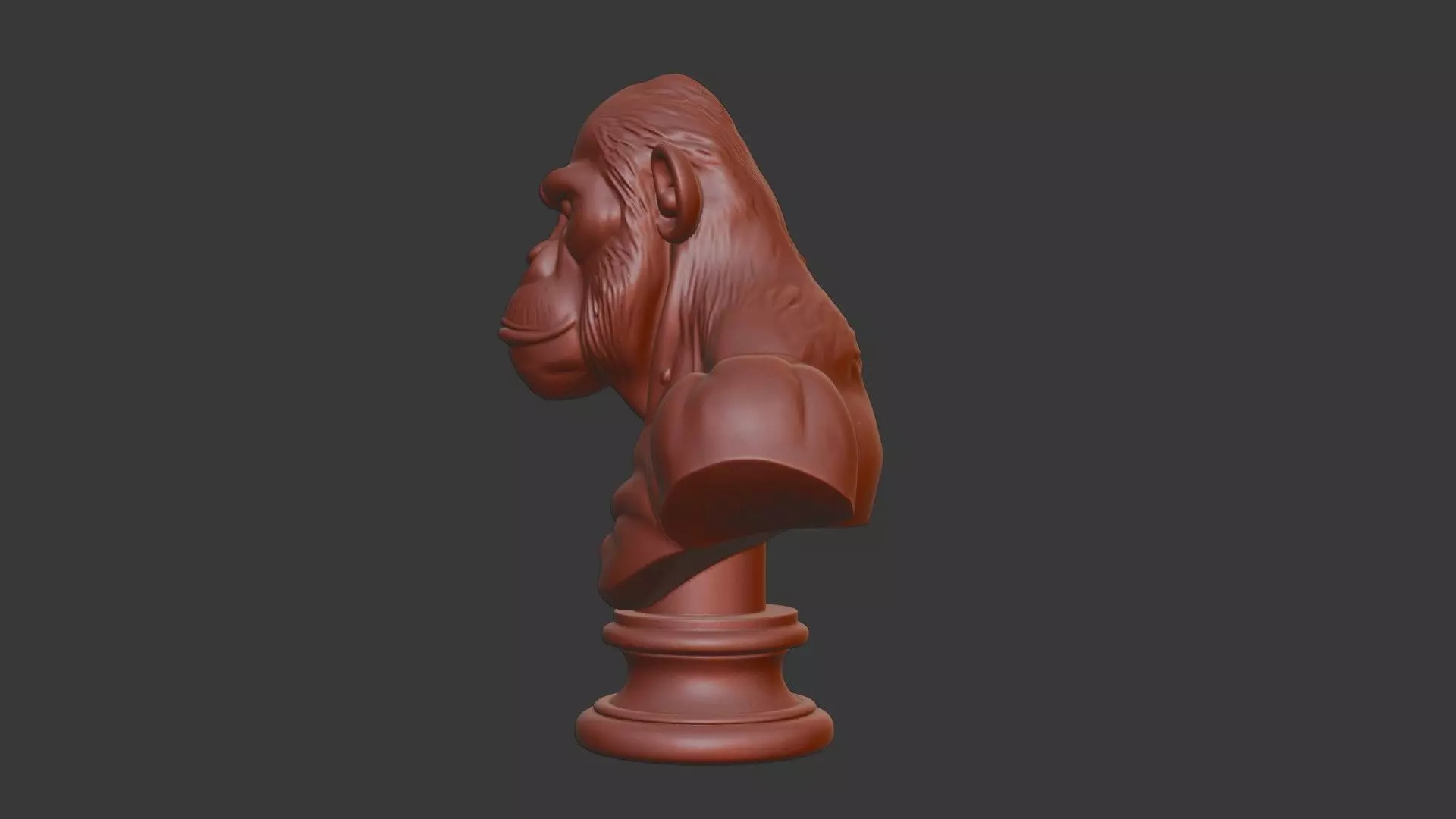 Ape Bust 3D Model STL Printable 3D print model_3