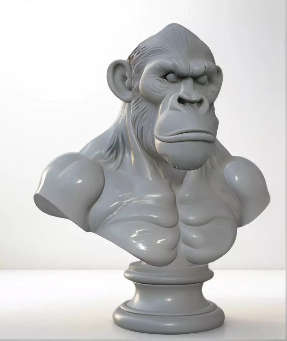 Ape Bust 3D Model STL Printable 3D print model_0