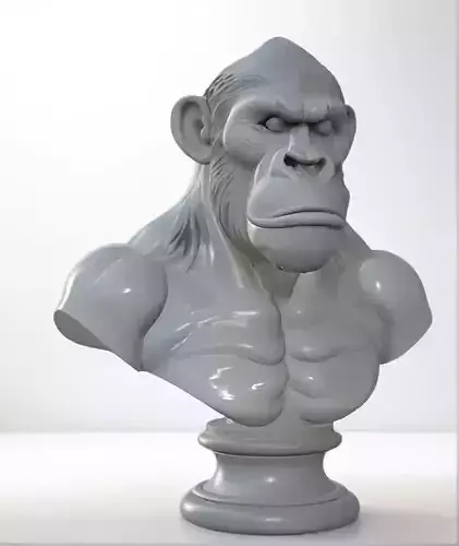 Ape Bust  3D Model STL Printable