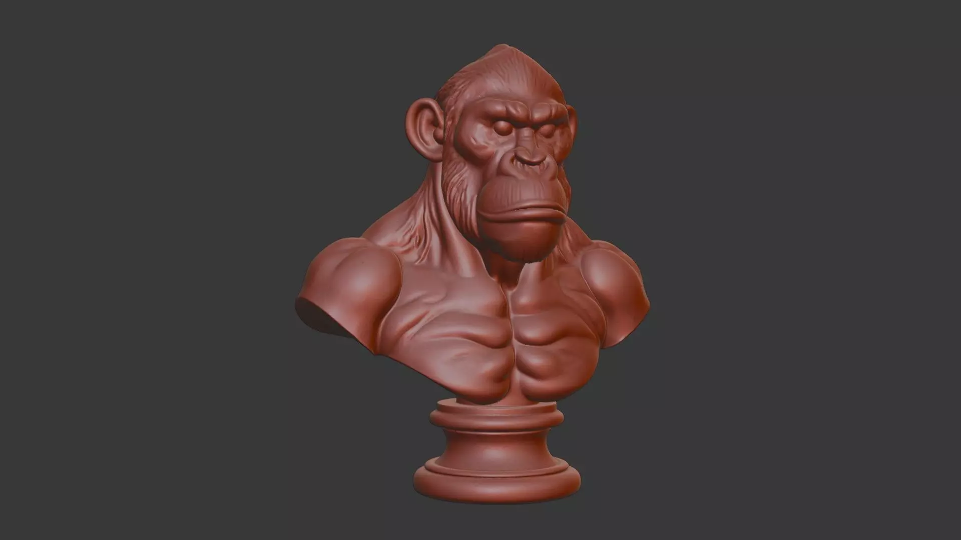 Ape Bust 3D Model STL Printable 3D print model_1