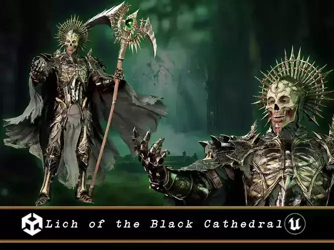 Lich of the Black Cathedral - Full Character - Rigged 