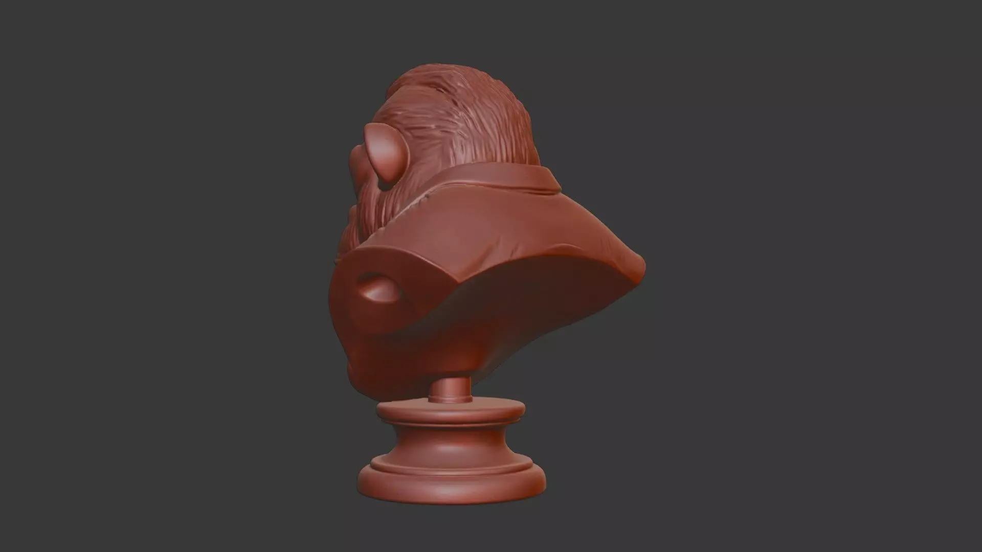 Ape Bust 3D Model STL Printable 3D print model_4