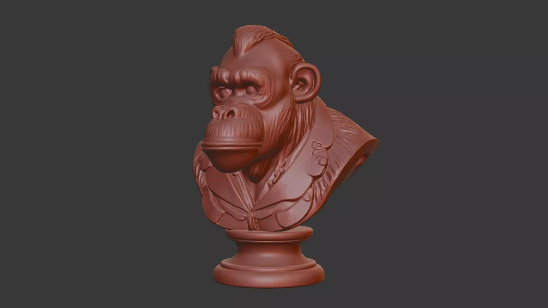 Ape Bust 3D Model STL Printable 3D print model_7