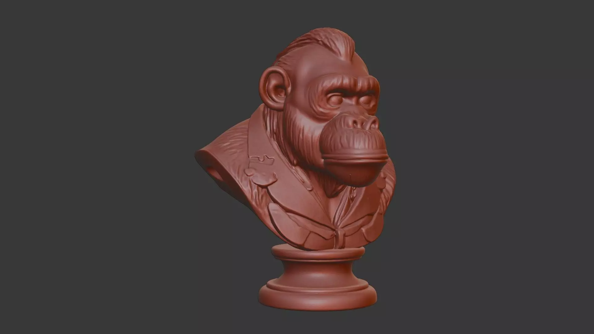 Ape Bust 3D Model STL Printable 3D print model_1