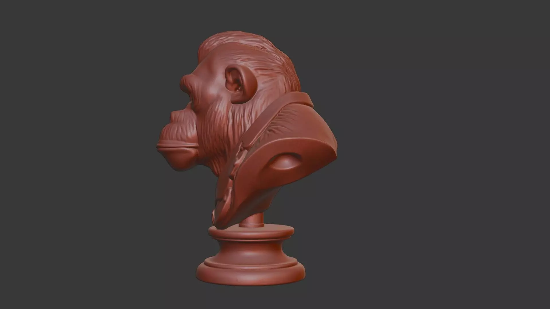 Ape Bust 3D Model STL Printable 3D print model_3