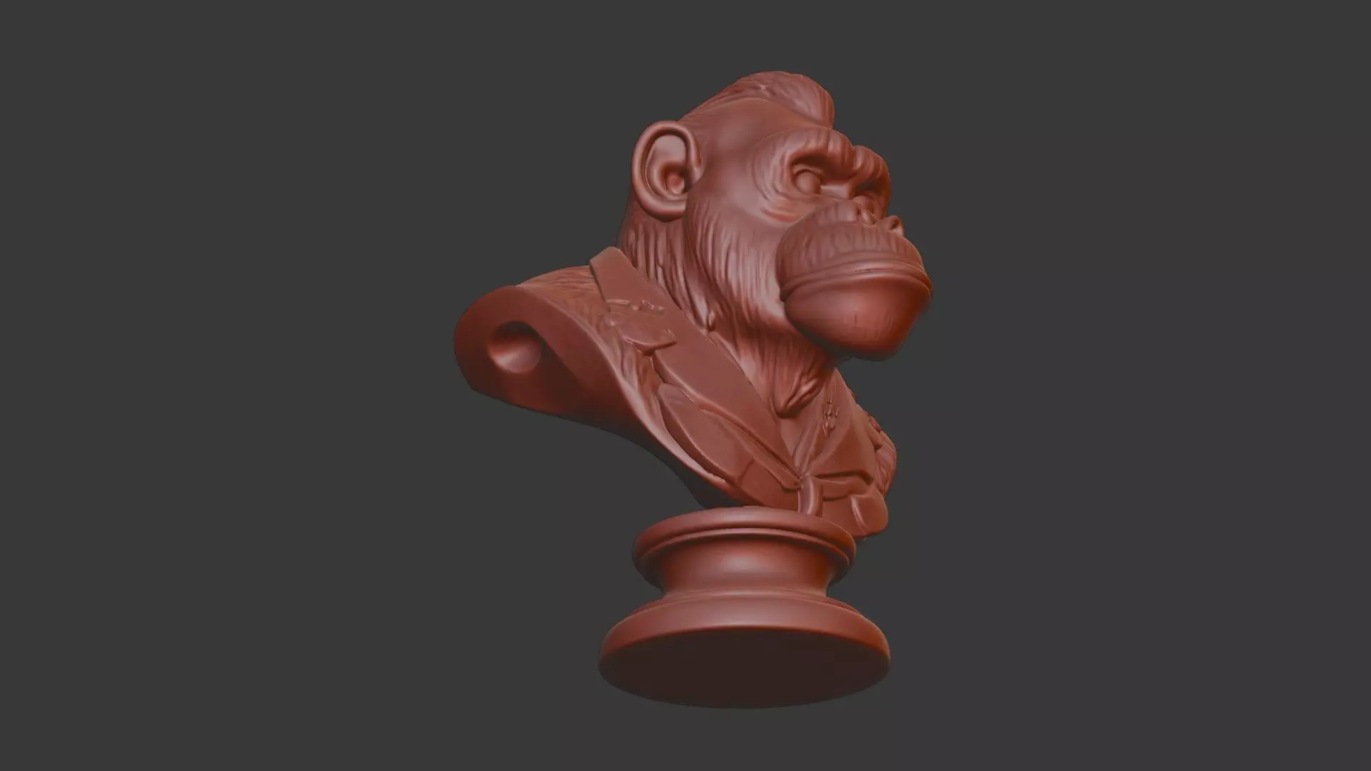 Ape Bust 3D Model STL Printable 3D print model_6