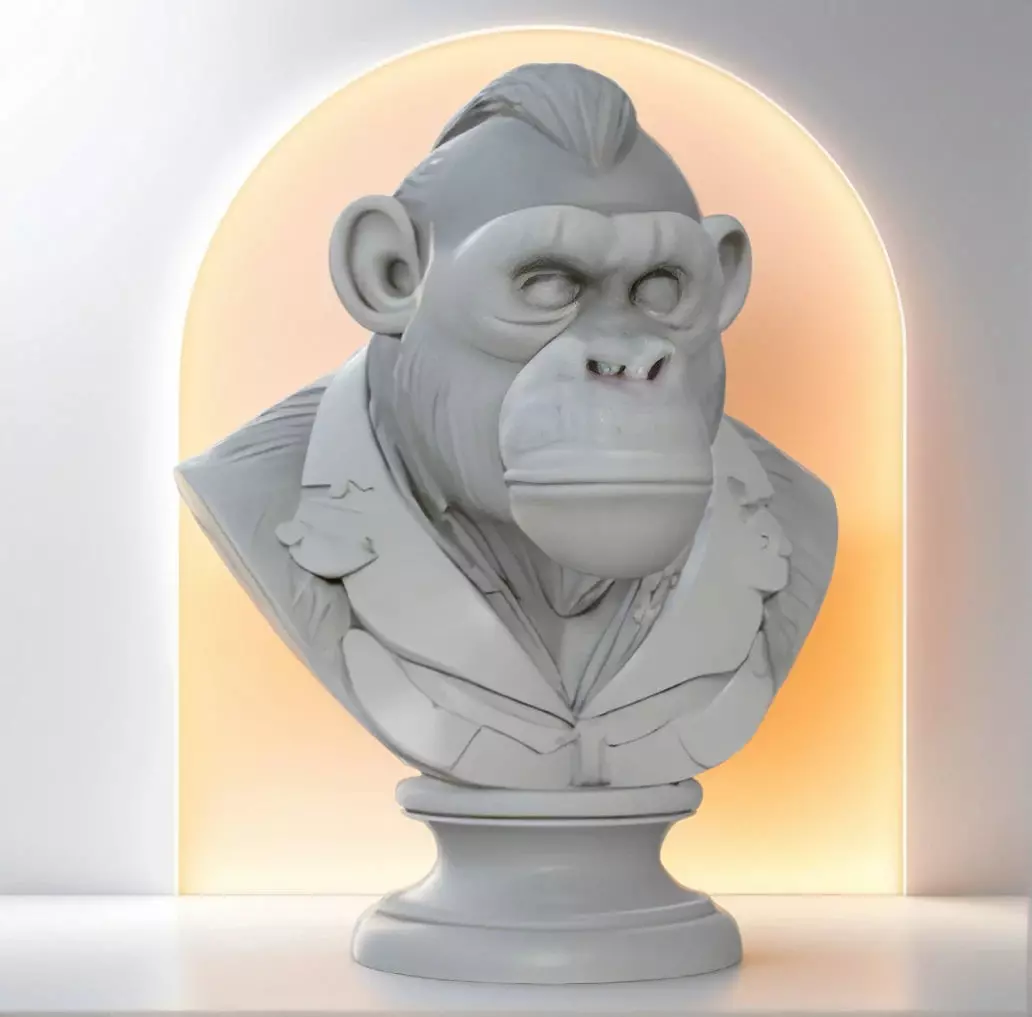 Ape Bust 3D Model STL Printable 3D print model_0