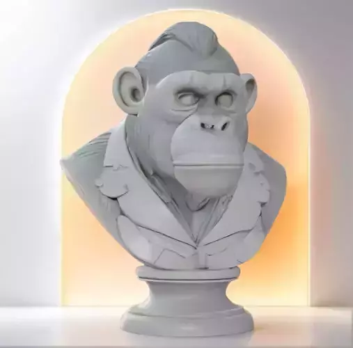 Ape Bust 3D Model STL Printable
