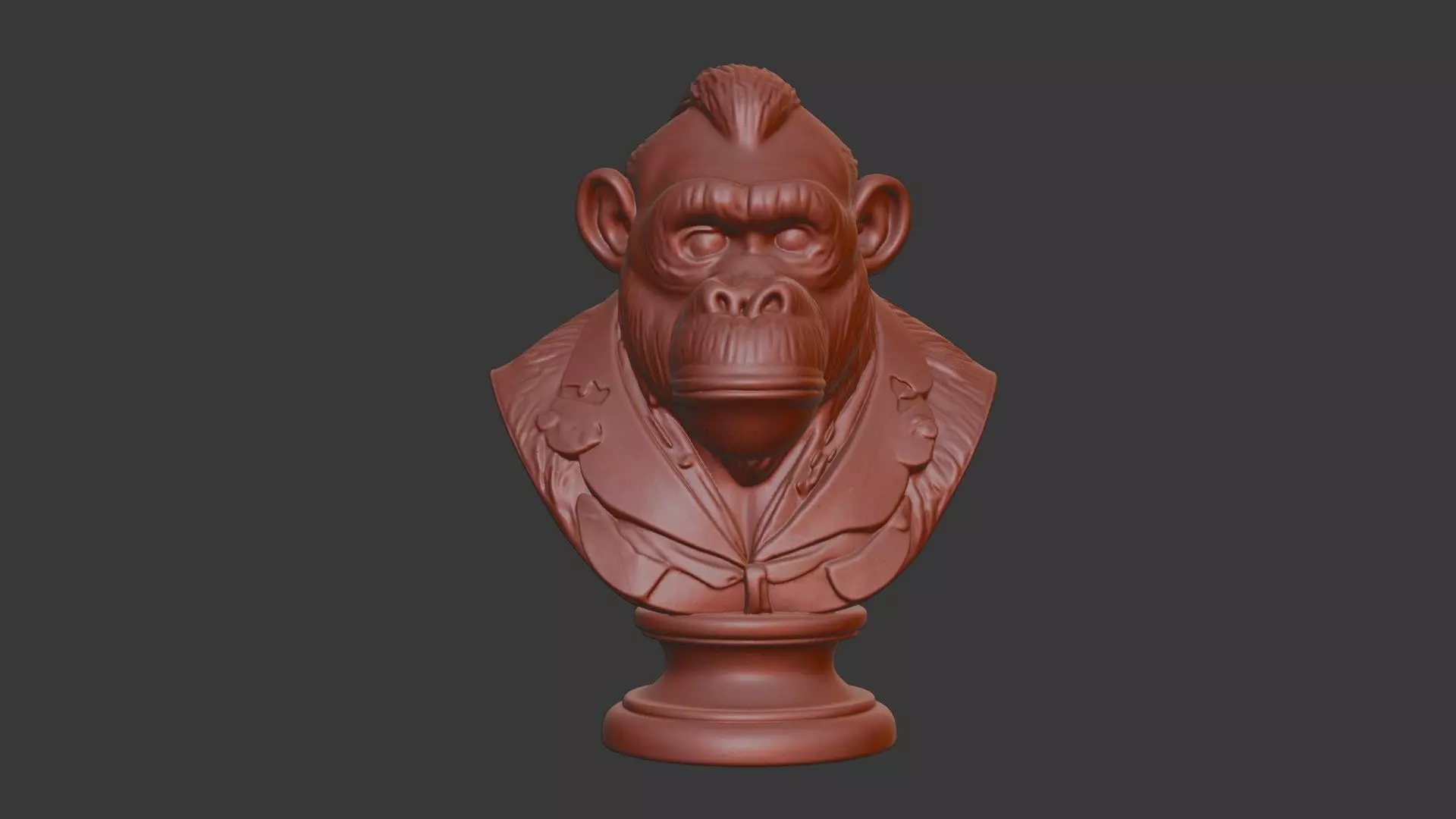 Ape Bust 3D Model STL Printable 3D print model_2