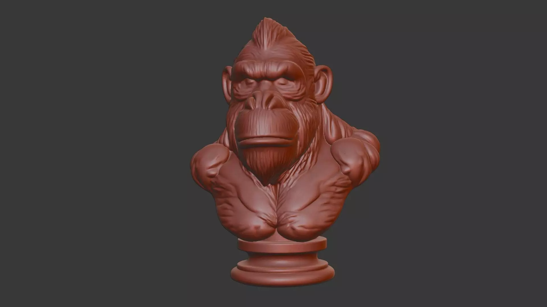 Ape Bust 3D Model STL Printable 3D print model_2