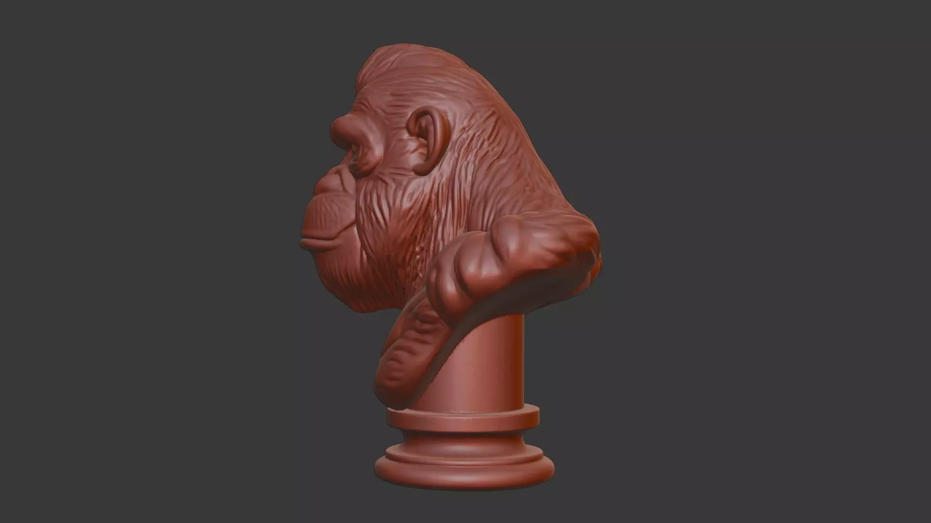 Ape Bust 3D Model STL Printable 3D print model_3