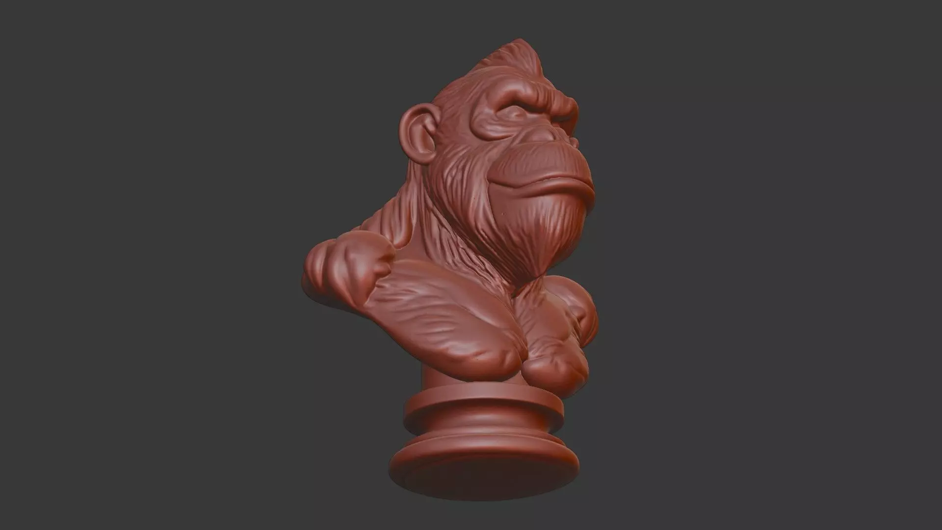 Ape Bust 3D Model STL Printable 3D print model_6