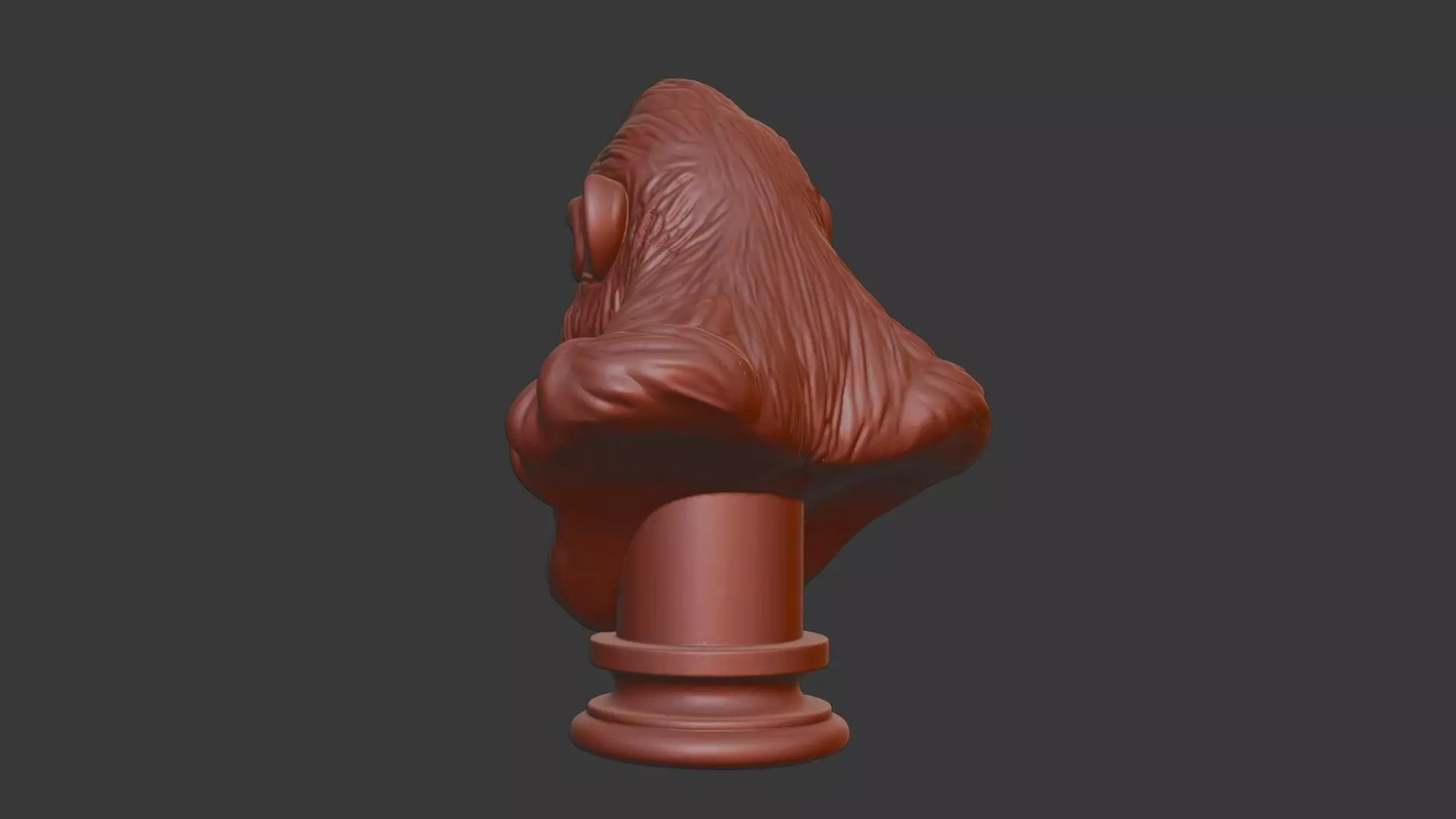 Ape Bust 3D Model STL Printable 3D print model_4