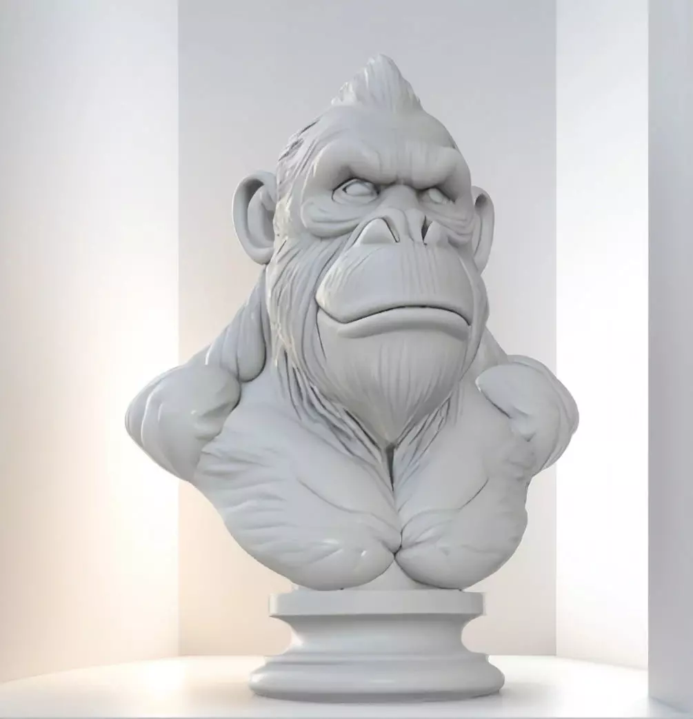 Ape Bust 3D Model STL Printable 3D print model_0