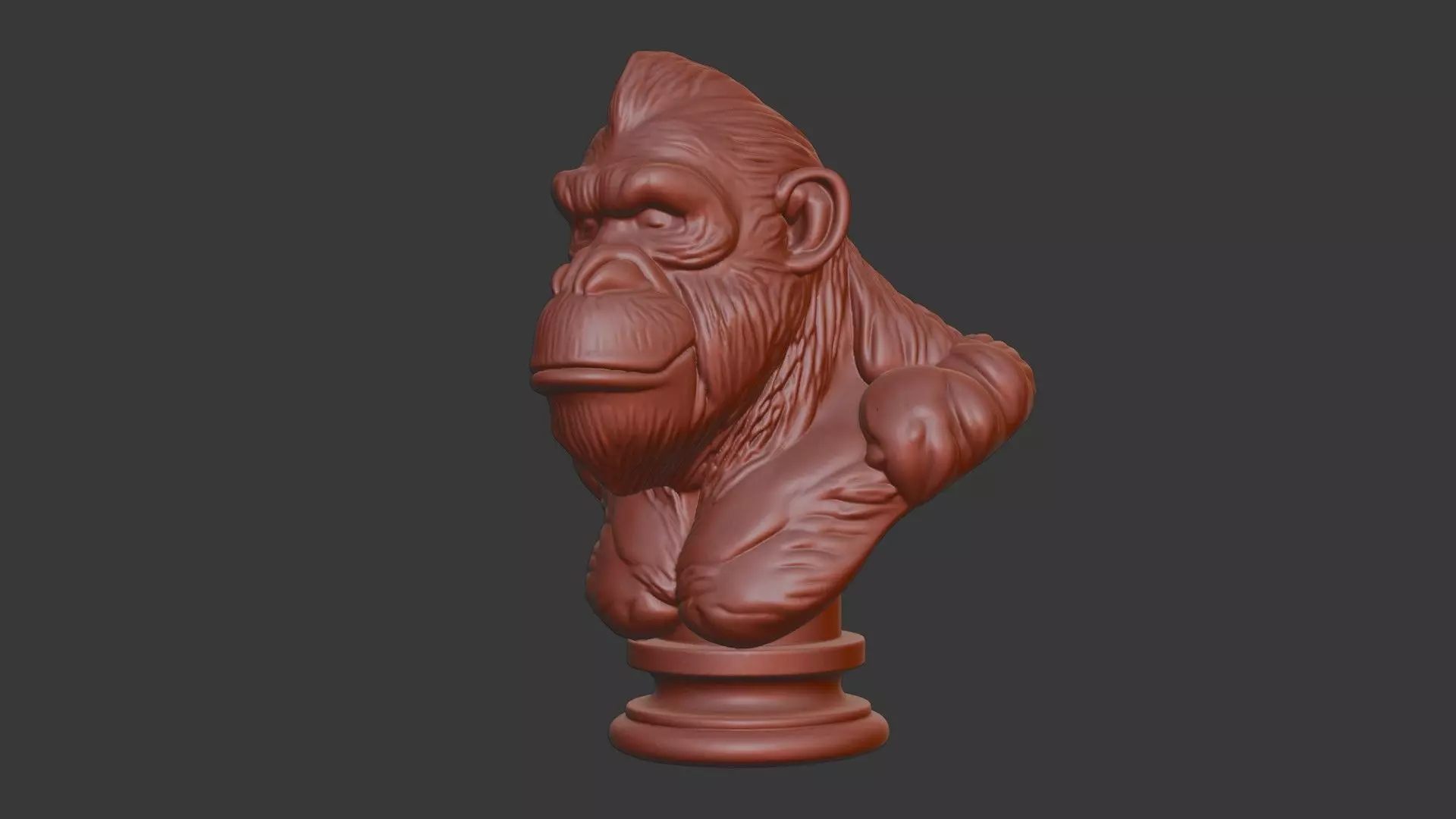 Ape Bust 3D Model STL Printable 3D print model_7