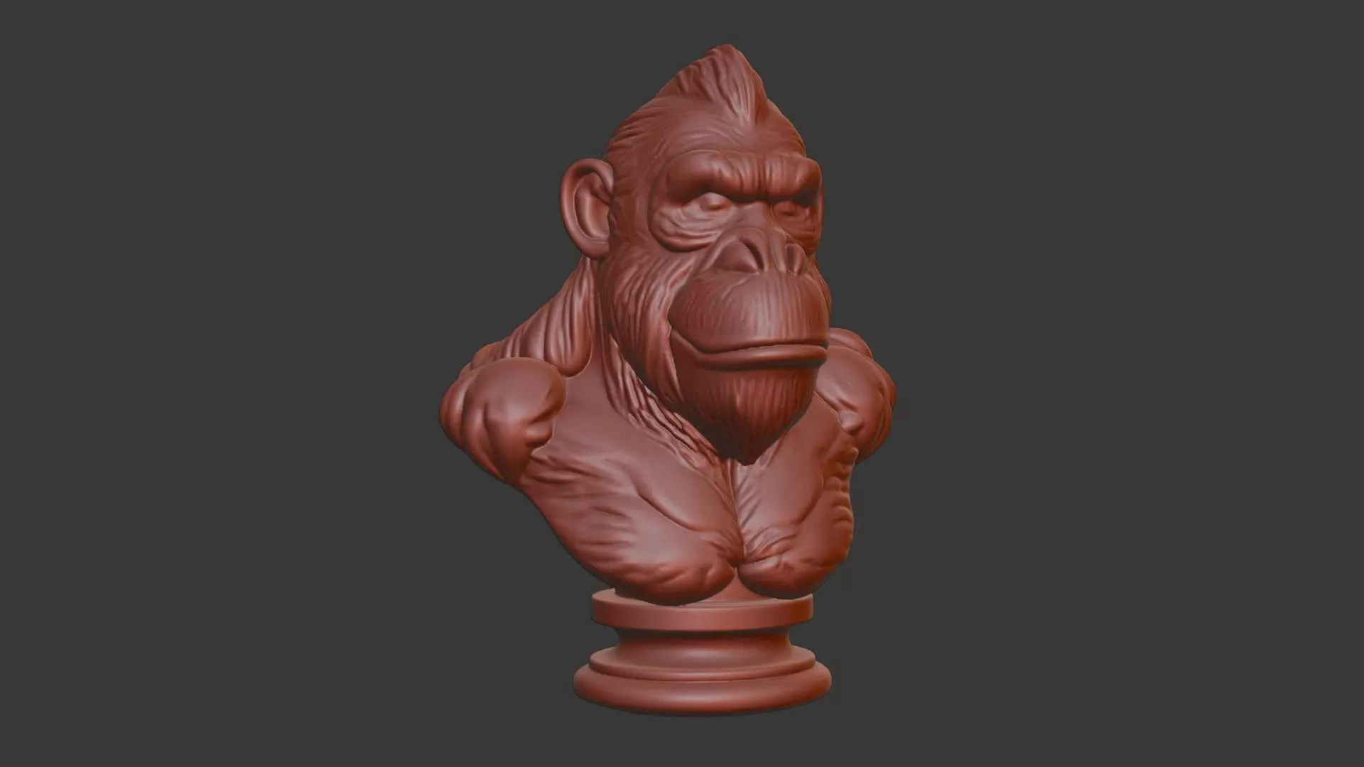 Ape Bust 3D Model STL Printable 3D print model_1
