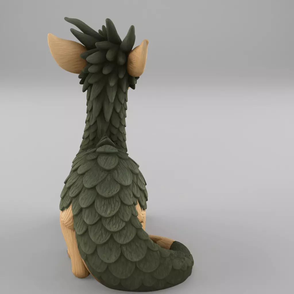 Cute Baby Dragon Sculpture STL 3D Print Model 3D print model_3