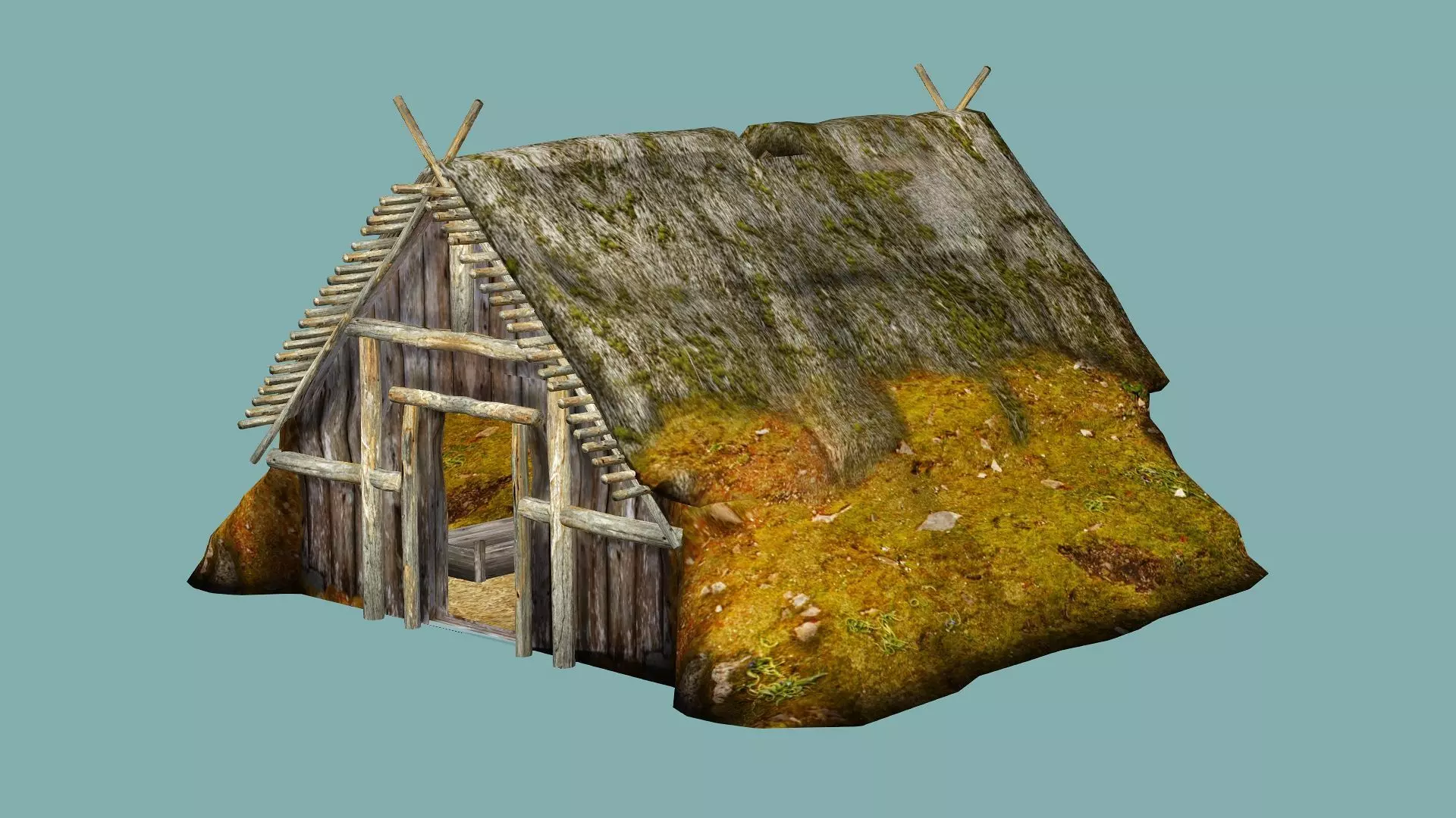 Fantasy Medieval Exclusive Village Hut House PPB 3D Model Low-poly 3D model_0