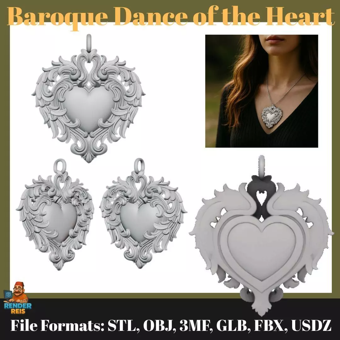 Baroque Dance of the Heart 3D print model