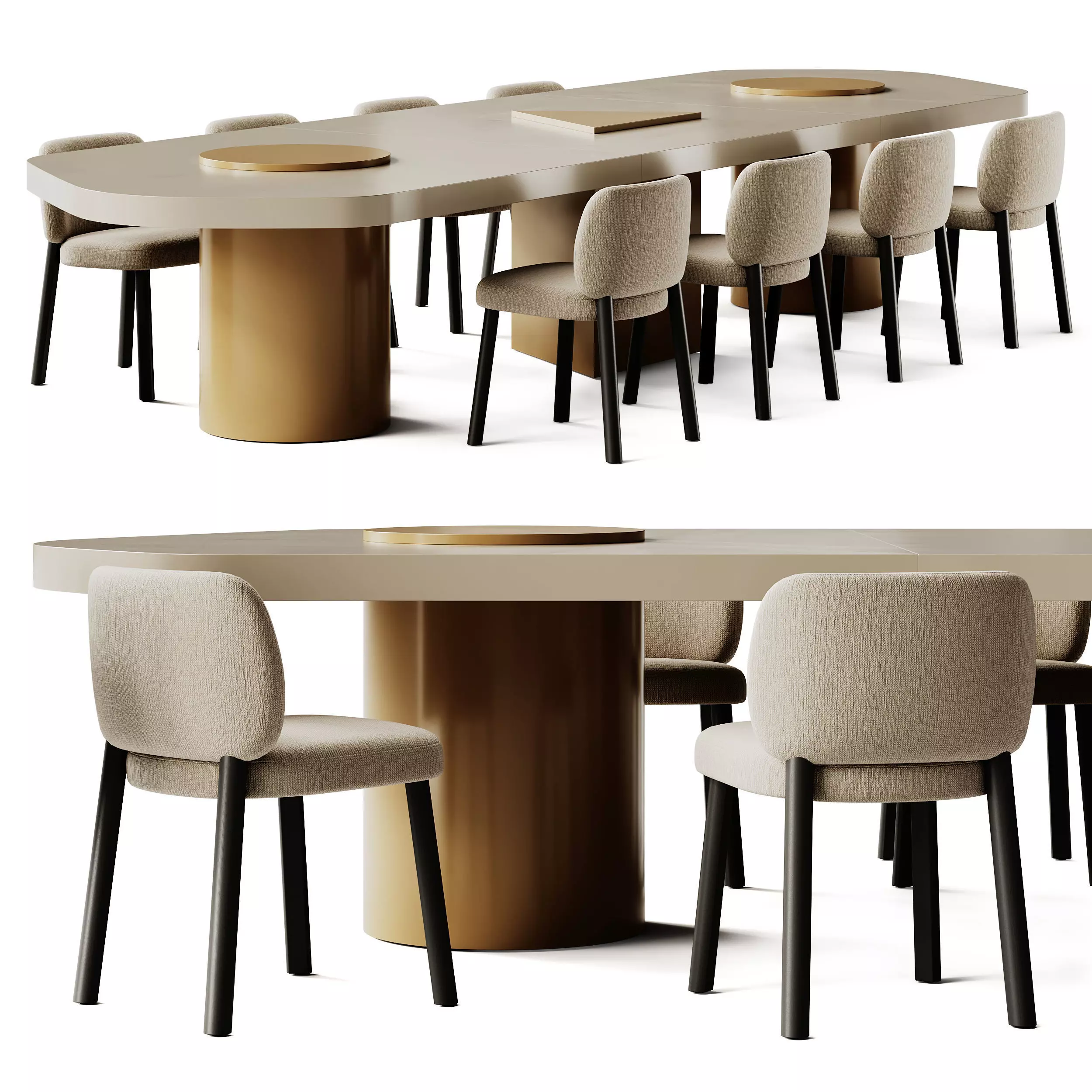 Bross Aretha Chair and Sancal Bold Table 3D model
