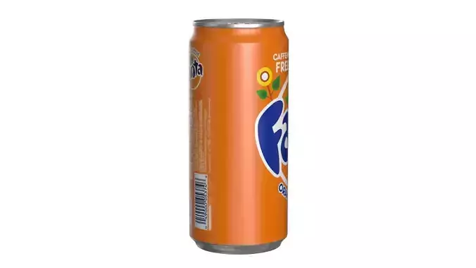 6 Pack 270ml Sleek Fanta Beverage Cans Packaging 3D model 6