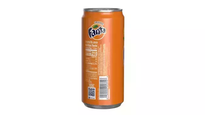 6 Pack 270ml Sleek Fanta Beverage Cans Packaging 3D model 7