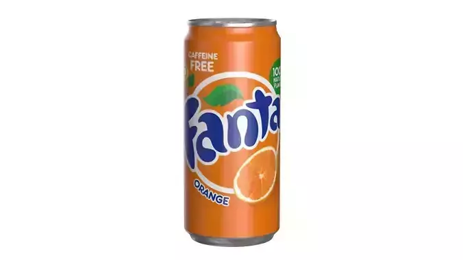 6 Pack 270ml Sleek Fanta Beverage Cans Packaging 3D model 5