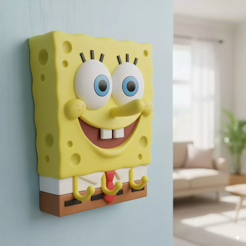 Spongebob key holder 3D print model