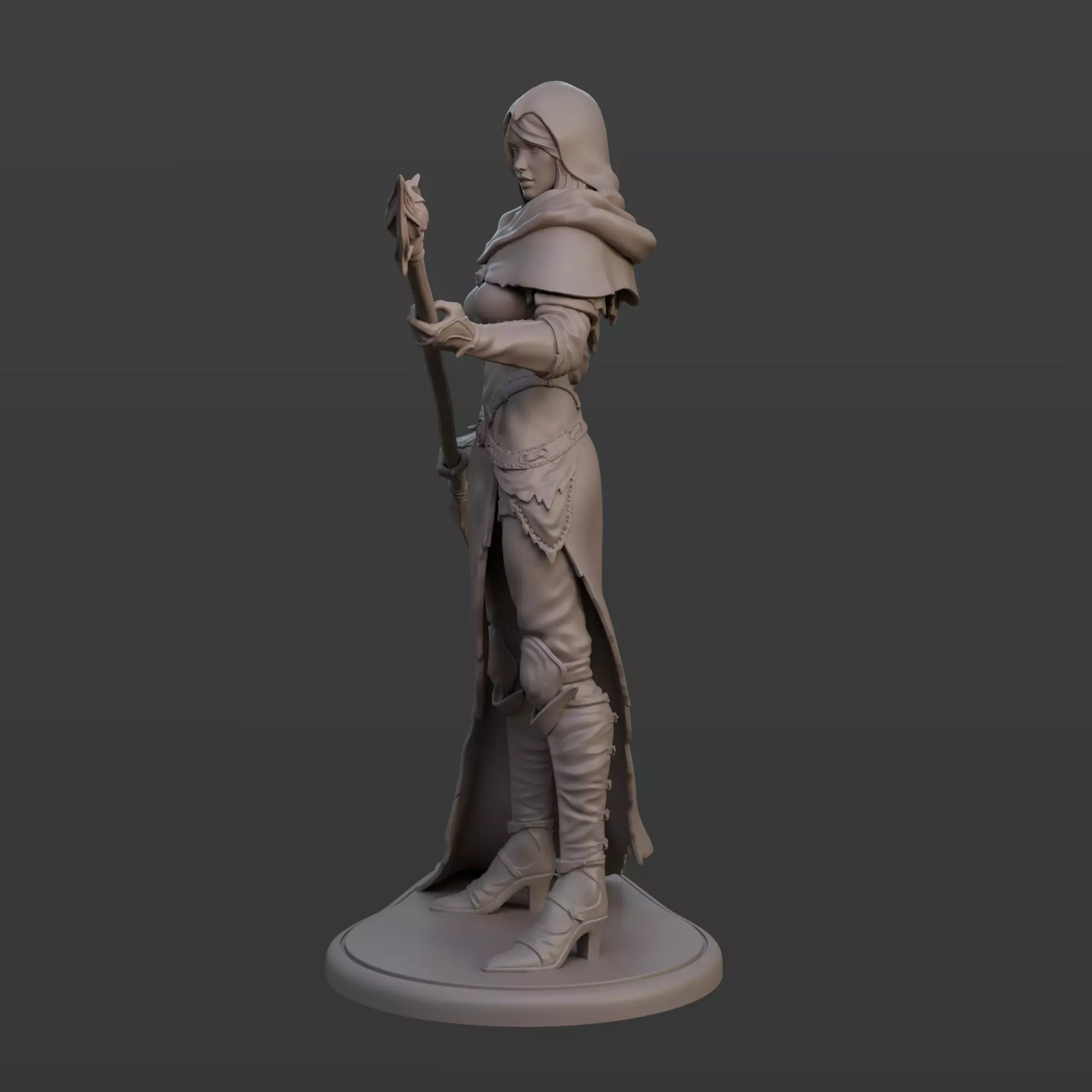 Warrior Girl 3D print model_3