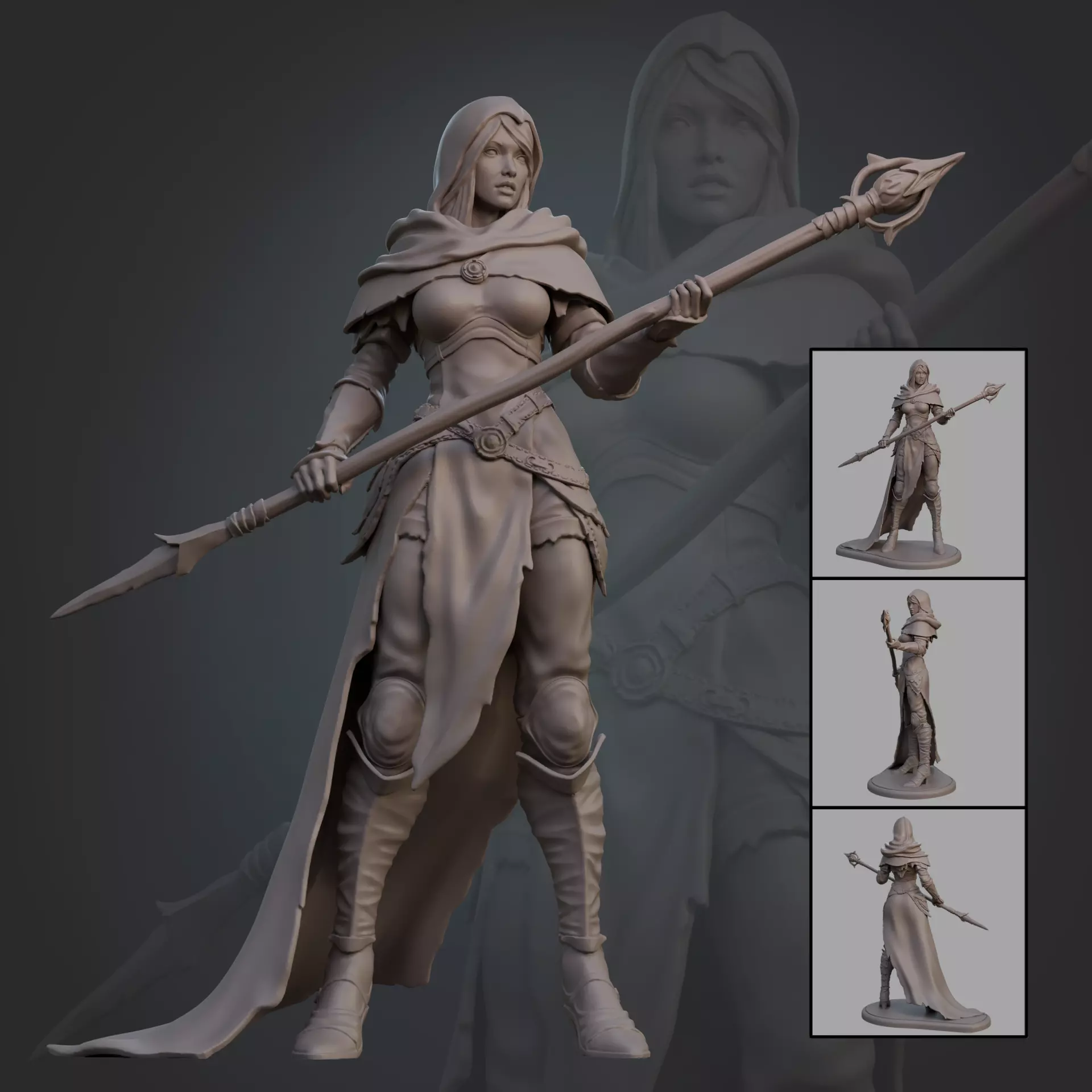 Warrior Girl 3D print model_0