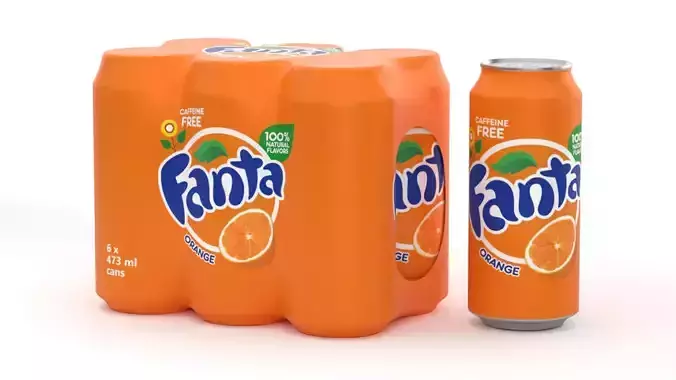6 Pack 473ml Fanta Beverage Cans Packaging