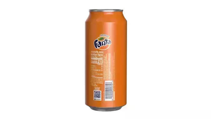 6 Pack 473ml Fanta Beverage Cans Packaging 3D model 7
