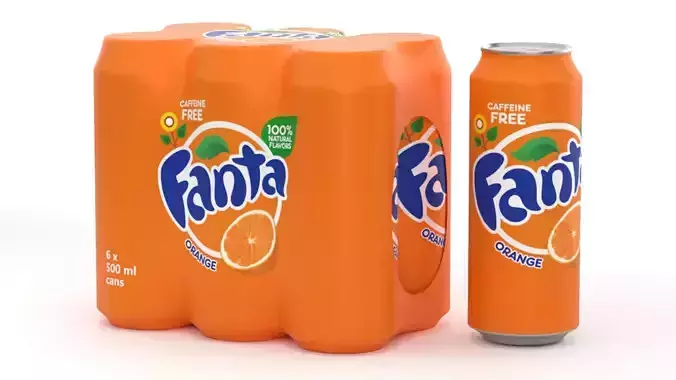 6 Pack 500ml Fanta Beverage Cans Packaging