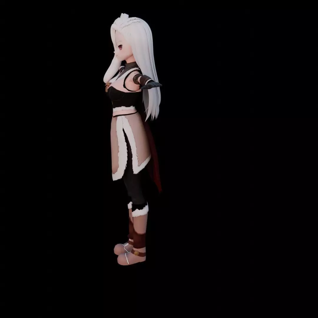 Anime Girl VTuber Model Rigged for VRChat and Animaze Low-poly 3D model_1