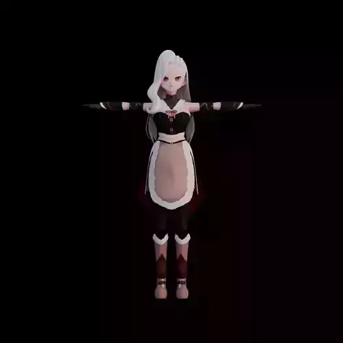 Anime Girl VTuber Model Rigged for VRChat and Animaze Low-poly 3D model
