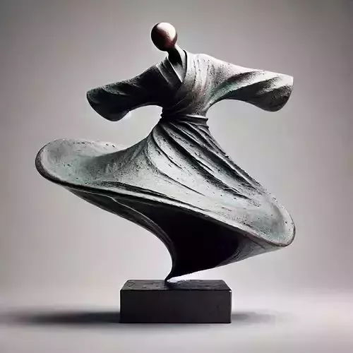 Abstract Dancer Sculpture 3D Bronze Art Figure Motion