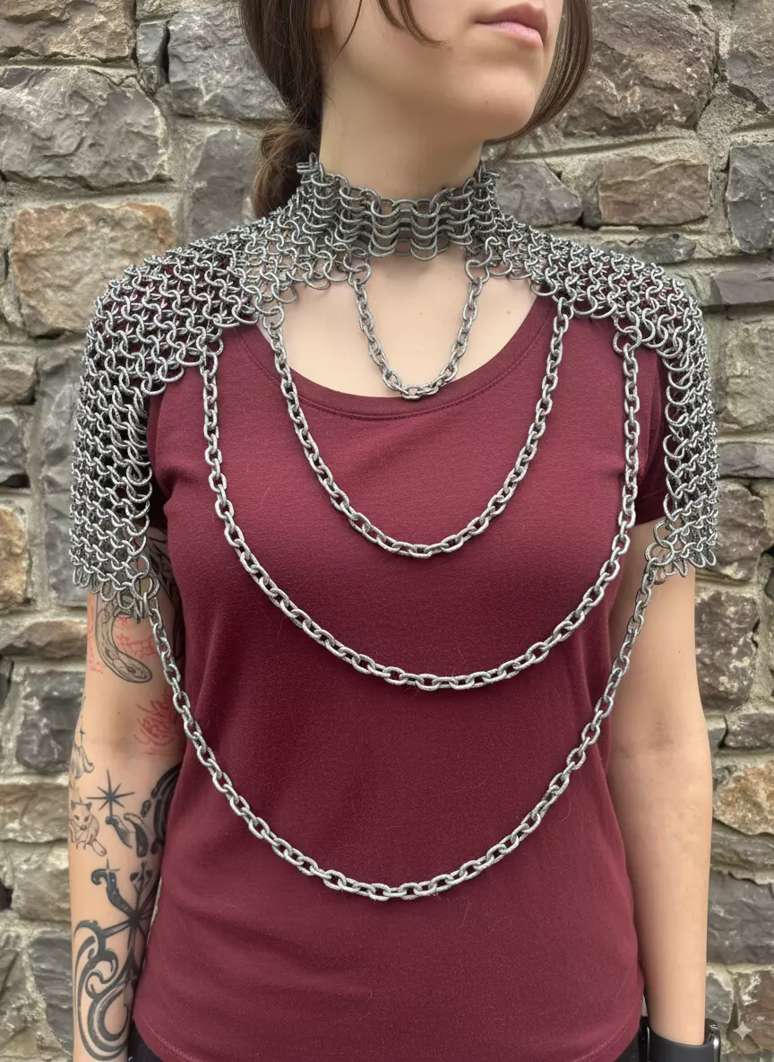 Chainmail Shoulder Armor 3D print model_0