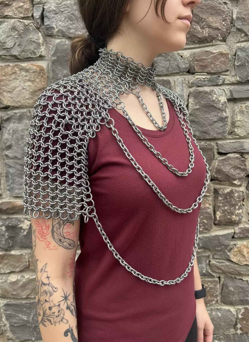 Chainmail Shoulder Armor 3D print model_1