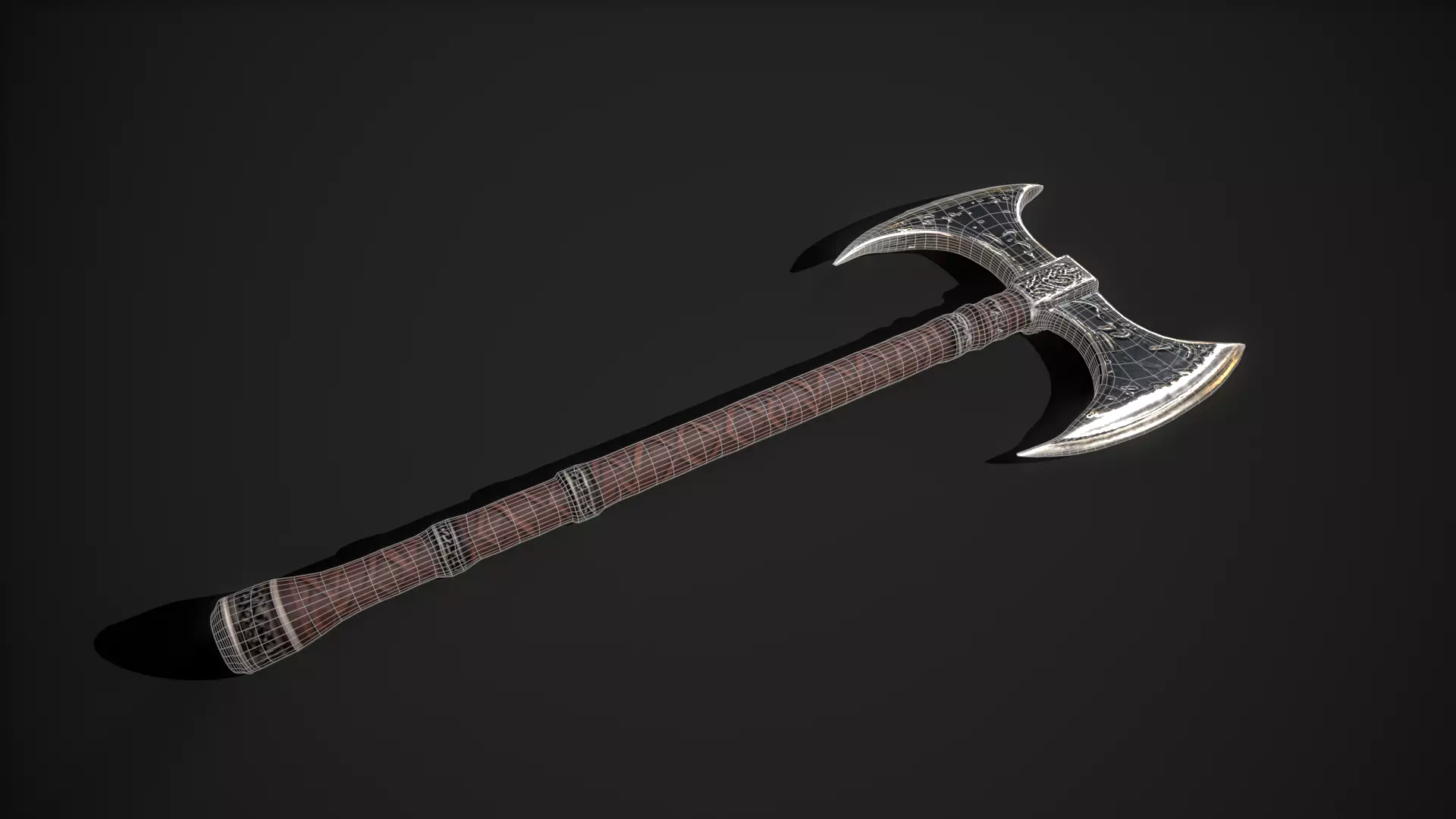 Decorative Battle Axe  Low-poly 3D model_5