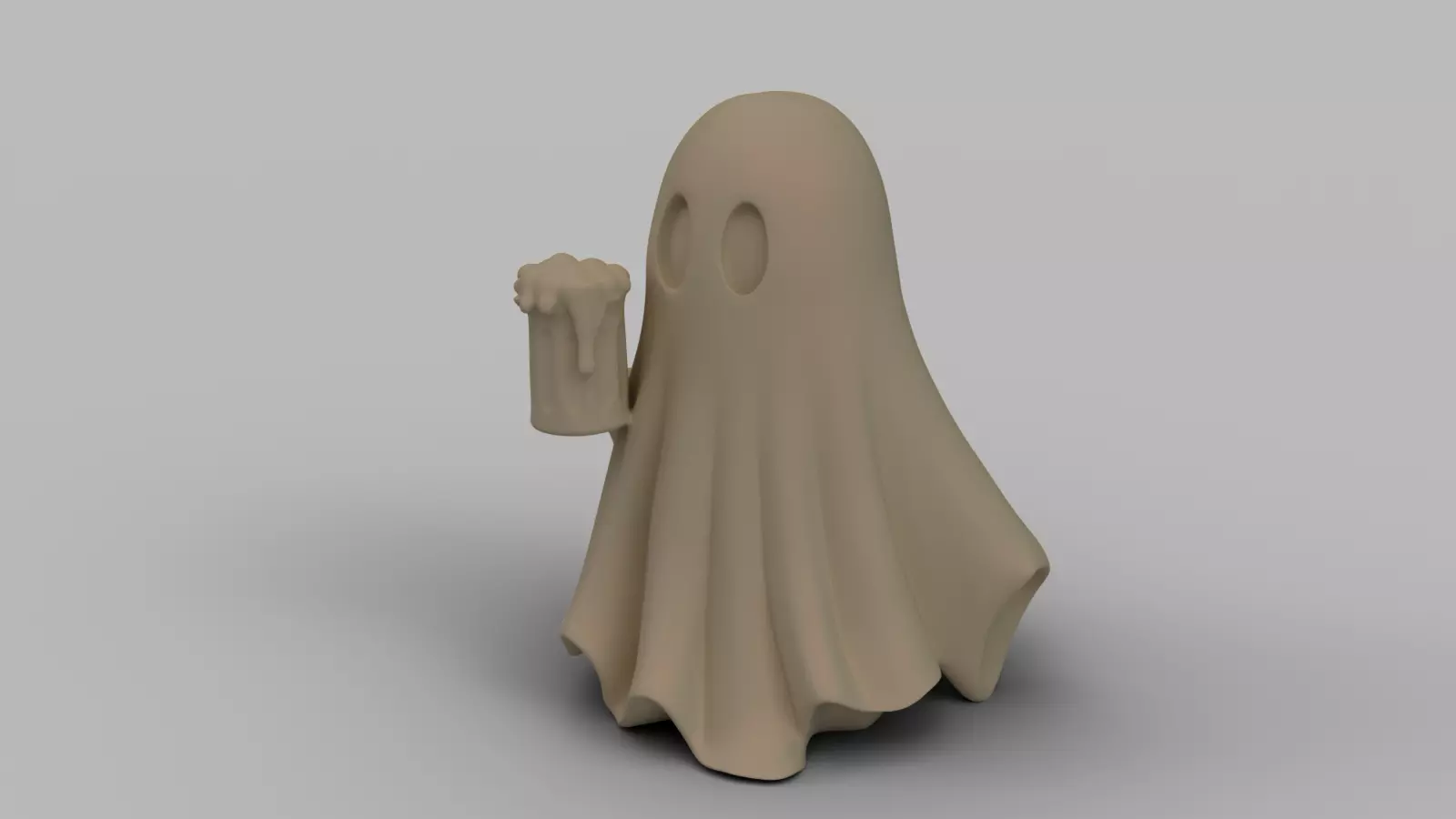 Drunk Ghost Halloween Figurine 3D print model_0