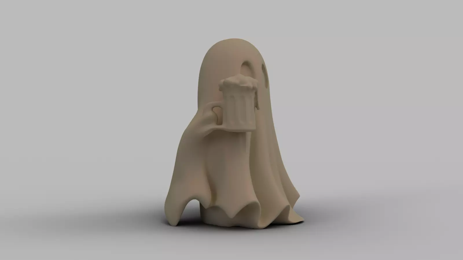 Drunk Ghost Halloween Figurine 3D print model_8